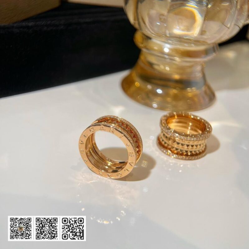 Bvlgari 罗马设计铆钉带钻戒指 - Image 9