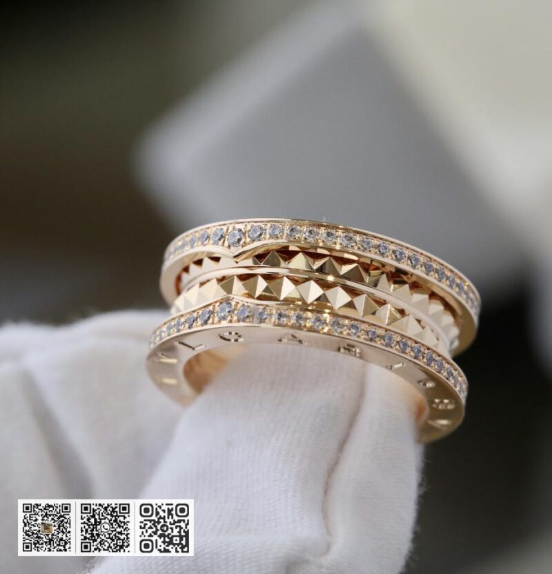 Bvlgari 罗马铆钉带钻戒指 - Image 9