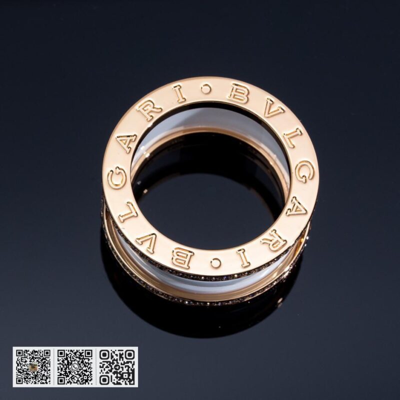 Bvlgari 经典陶瓷镶钻戒指 - Image 4