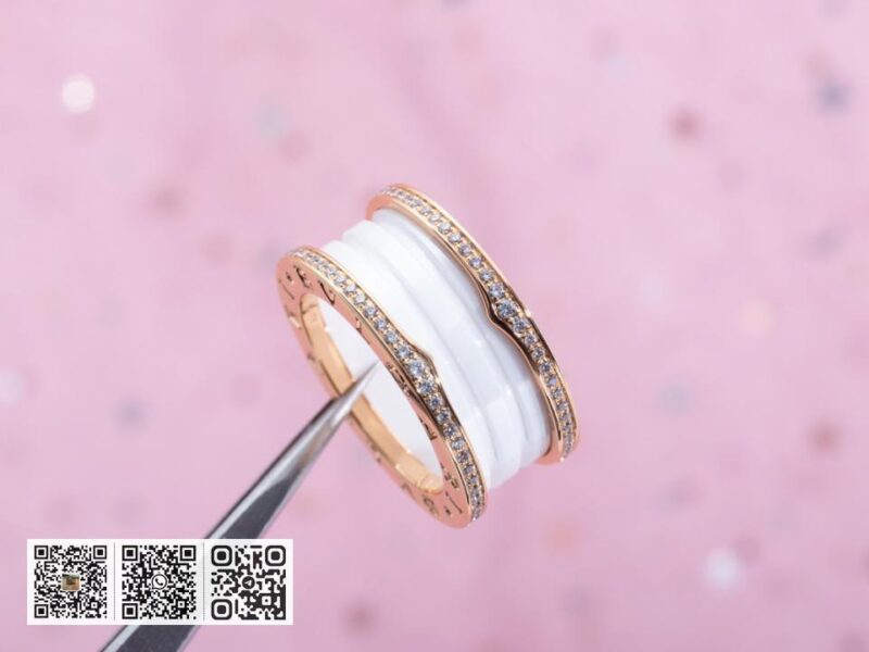 Bvlgari 经典陶瓷镶钻戒指 - Image 5