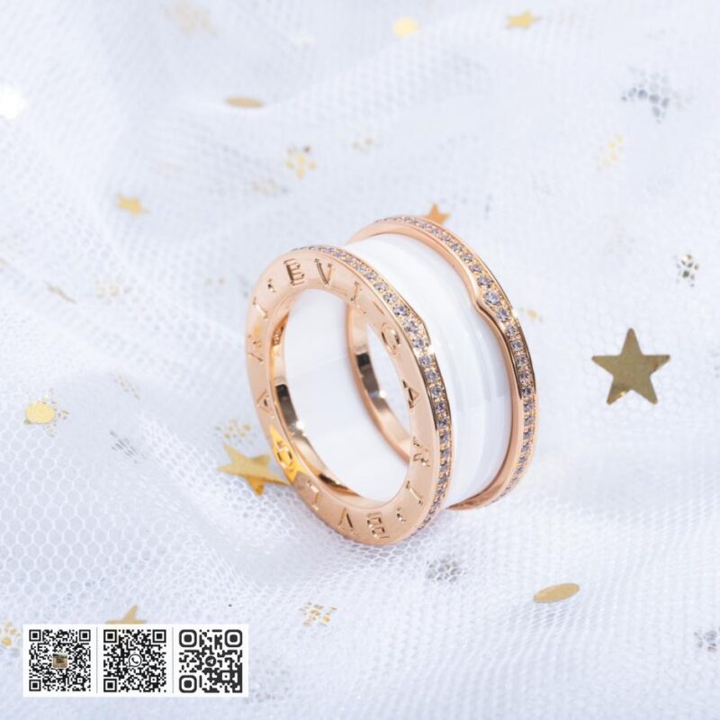 Bvlgari 经典陶瓷镶钻戒指 - Image 6