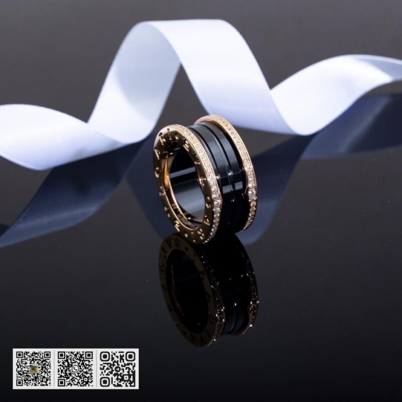 Bvlgari 经典陶瓷镶钻戒指 - Image 5