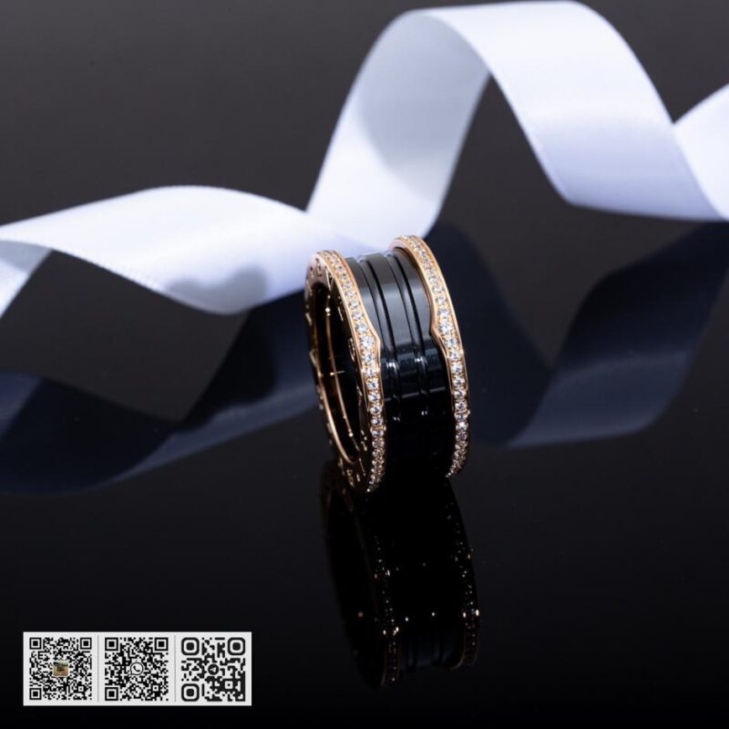 Bvlgari 经典陶瓷镶钻戒指 - Image 8