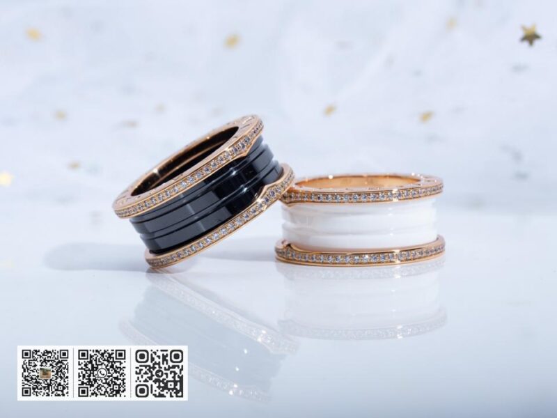 Bvlgari 经典陶瓷镶钻戒指 - Image 9