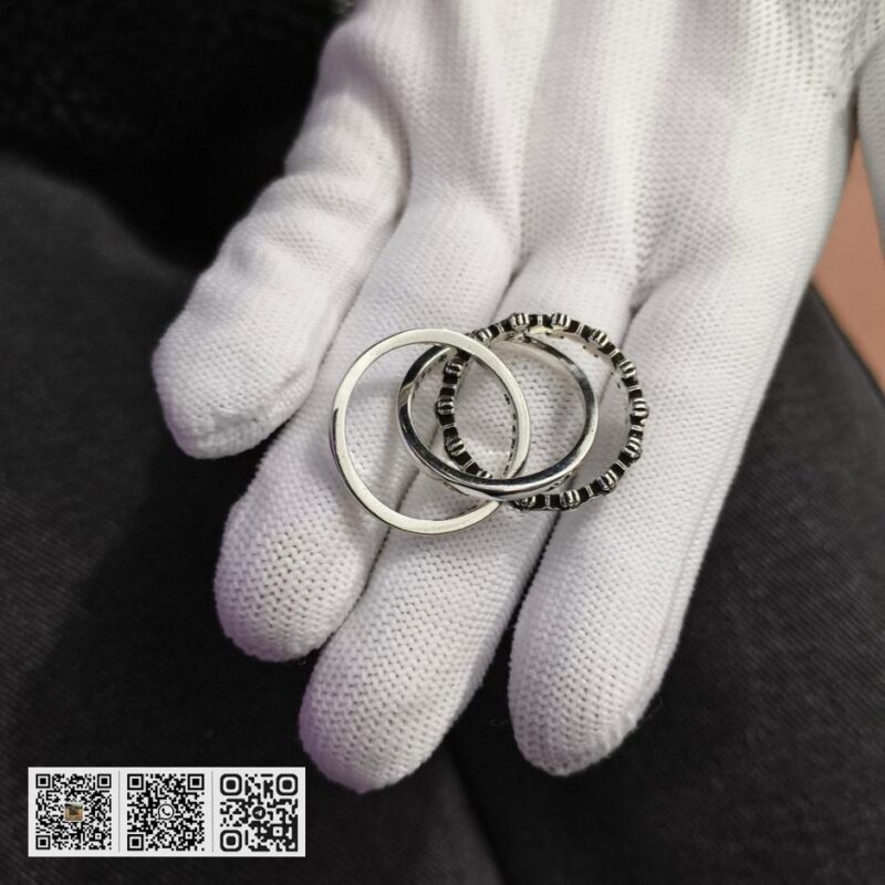 Chrome Hearts 三环银戒指 - Image 2