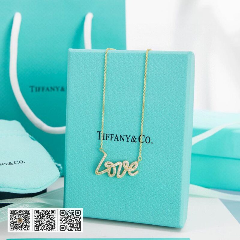Tiffany LOVE字母 满钻锁骨链 - Image 2