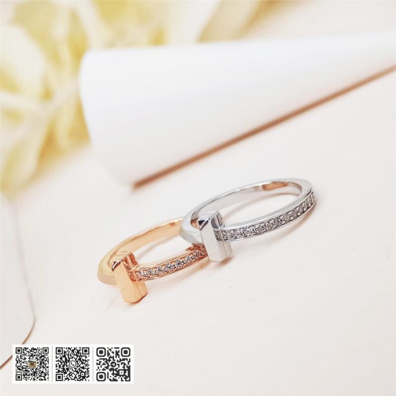 Tiffany 半钻T字戒指 - Image 2