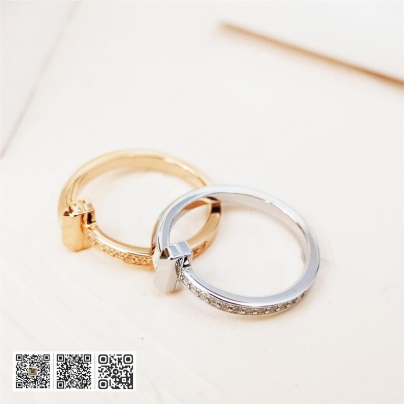 Tiffany 半钻T字戒指 - Image 3