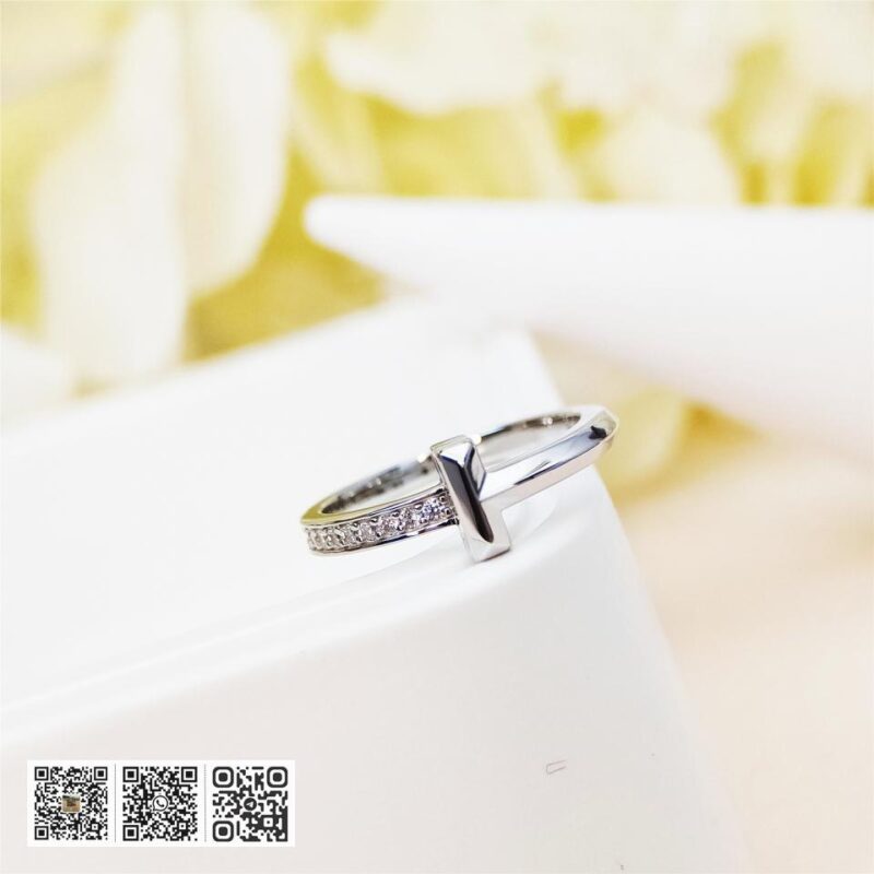 Tiffany 半钻T字戒指 - Image 5