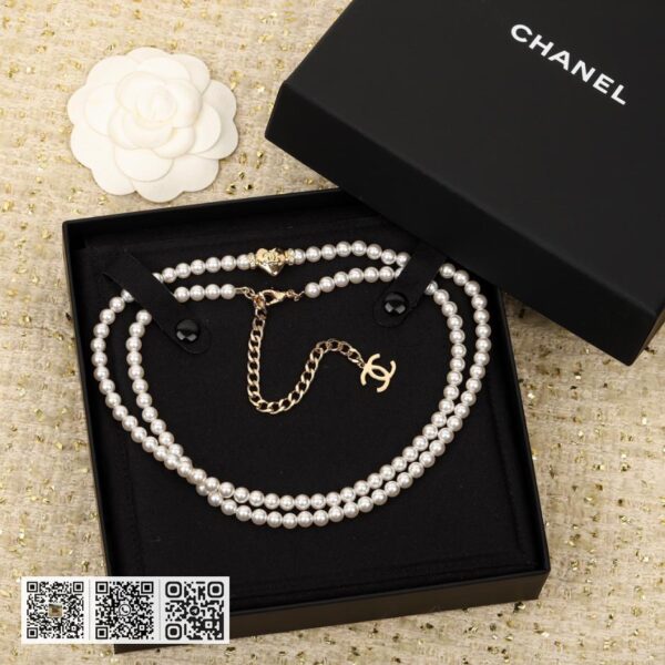 Chanel 爱心珍珠腰链项链