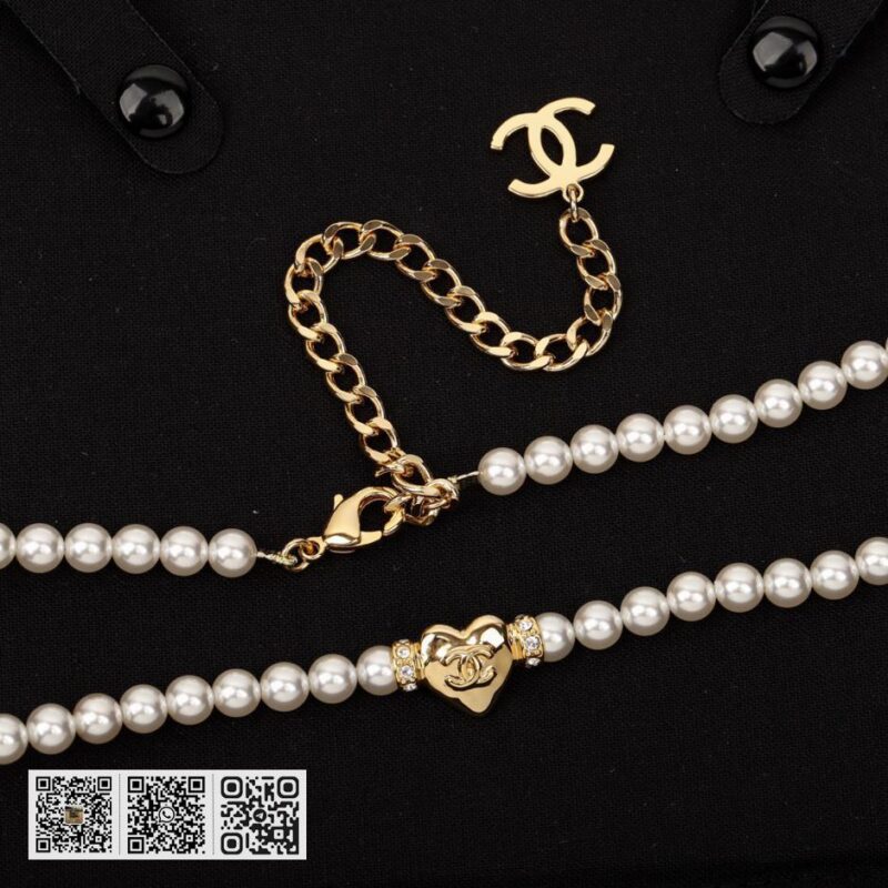 Chanel 爱心珍珠腰链项链 - Image 3