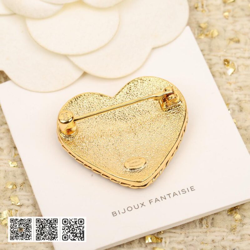 Chanel 牛仔蓝小号爱心胸针 - Image 3