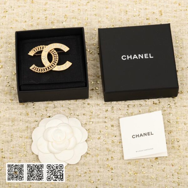 Chanel 链条拼链字母双c胸针