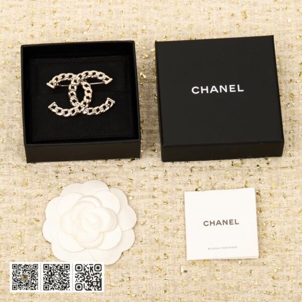 Chanel 链条拼链双c胸针