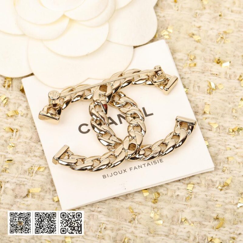 Chanel 链条拼链双c胸针 - Image 4