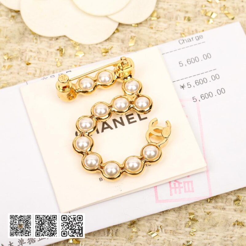 Chanel 珍珠透明珠胸针 - Image 4