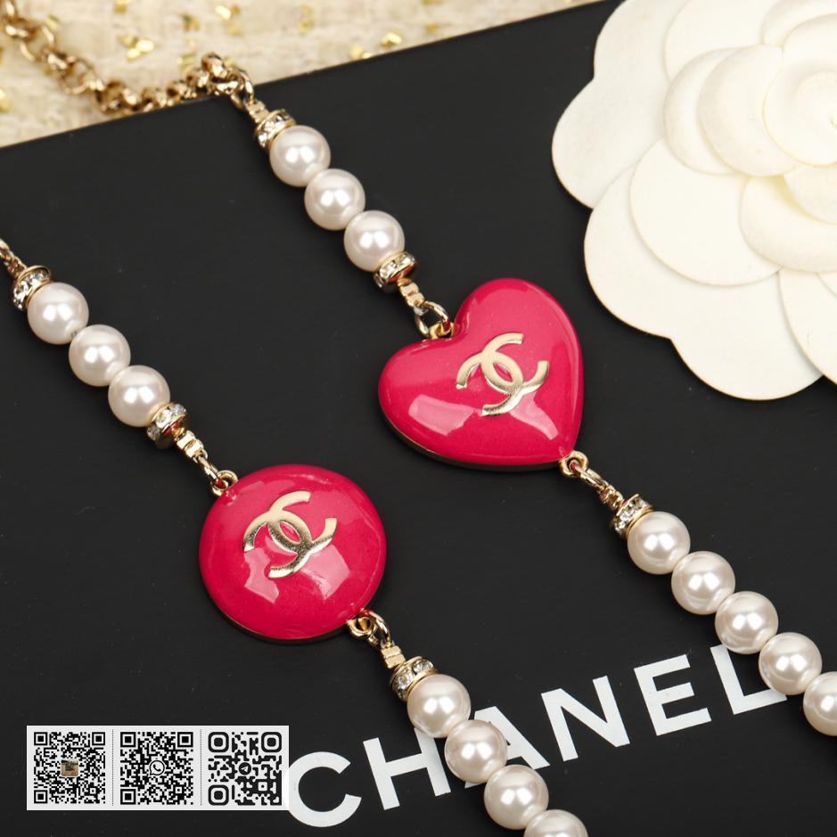Chanel 23P满钻爱心毛衣链 - Image 3