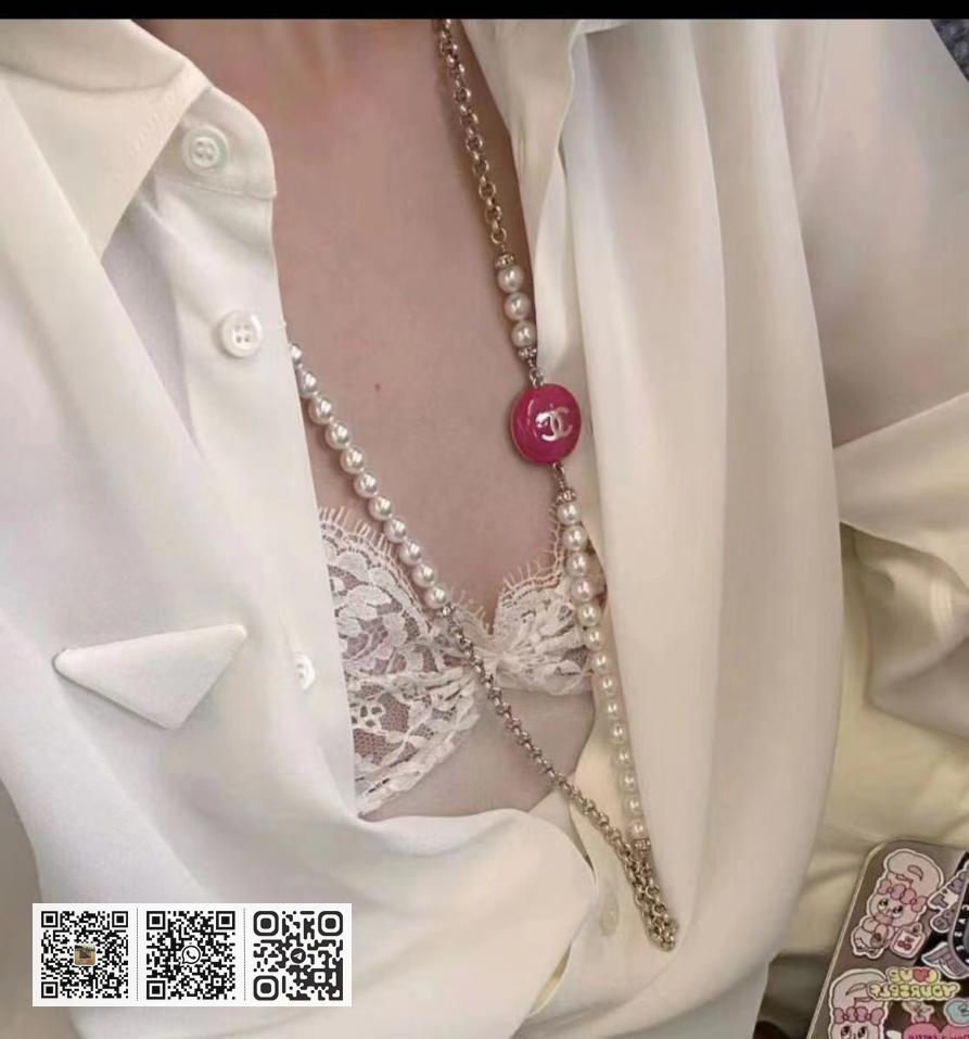 Chanel 23P满钻爱心毛衣链 - Image 8