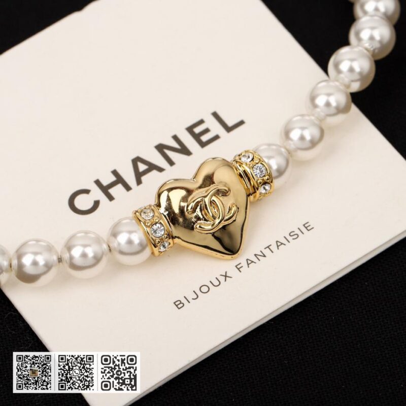 Chanel 爱心珍珠腰链项链 - Image 5