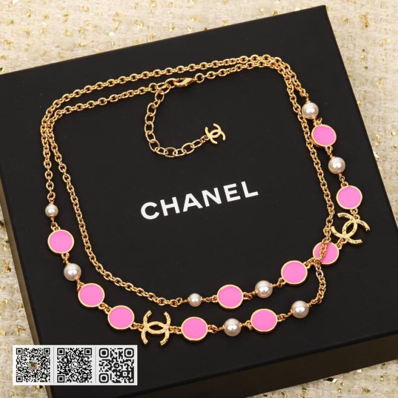 Chanel 粉红玛瑙双c毛衣链 - Image 2