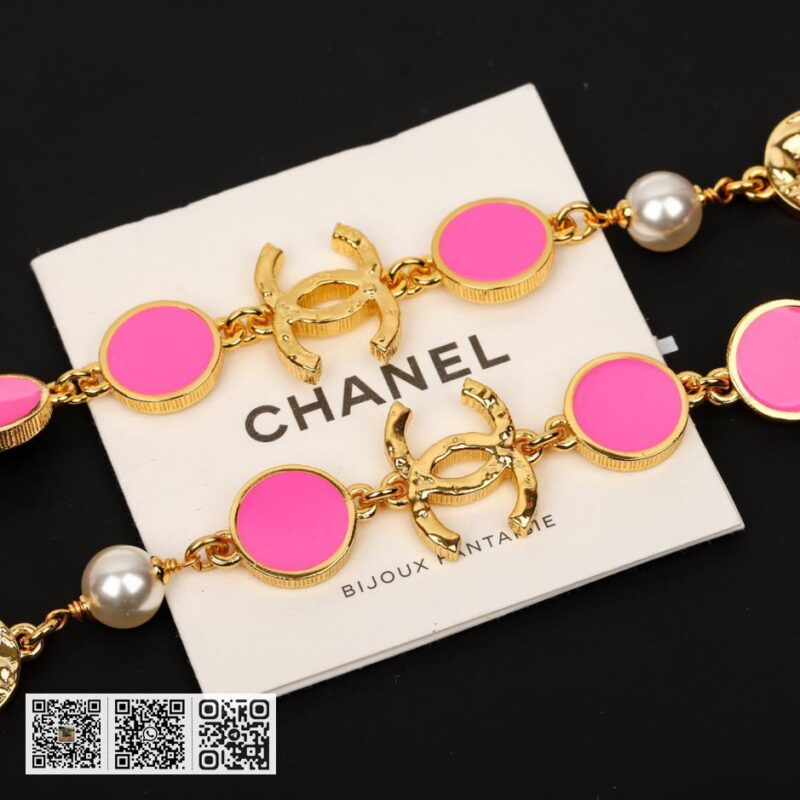 Chanel 粉红玛瑙双c毛衣链 - Image 4