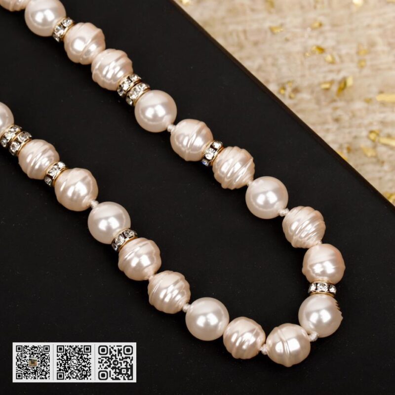 Chanel 蝴蝶结粉红色珍珠毛衣链 - Image 7