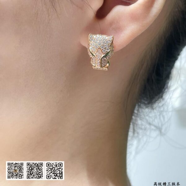 Cartier CNC豹头耳环