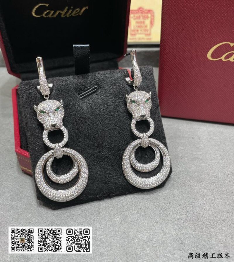 Cartier豹子满钻耳环 - Image 4