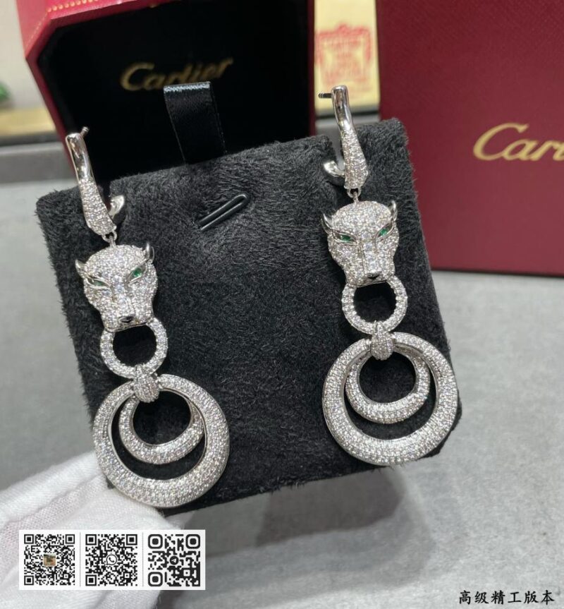 Cartier豹子满钻耳环 - Image 8