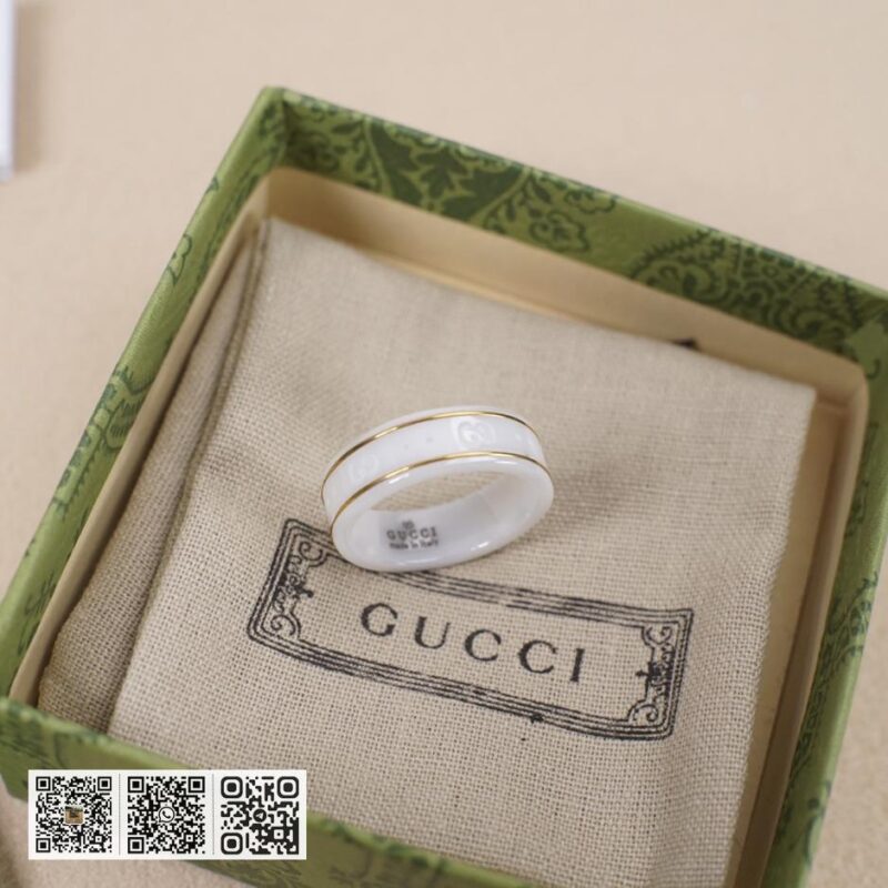 Gucci双g黑白陶瓷戒指 - Image 3