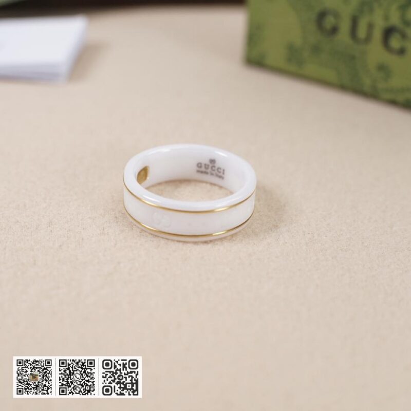 Gucci双g黑白陶瓷戒指 - Image 6