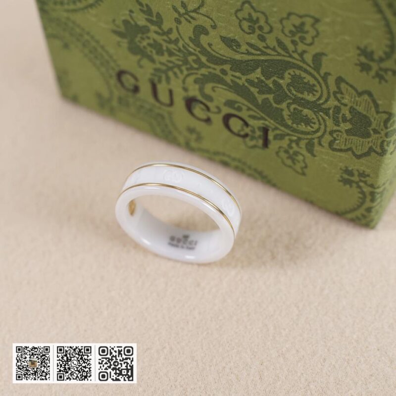 Gucci双g黑白陶瓷戒指 - Image 7