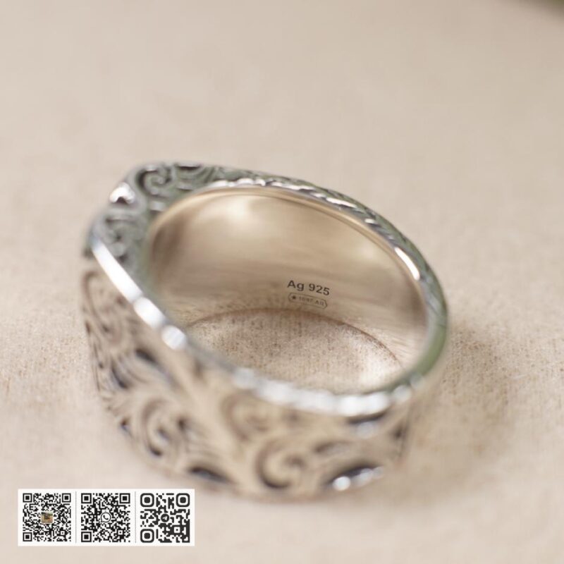 Gucci双g爱心复古银戒指 - Image 9