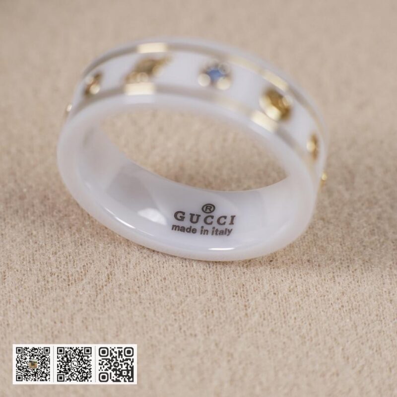 Gucci双g彩色宝石陶瓷戒指 - Image 4