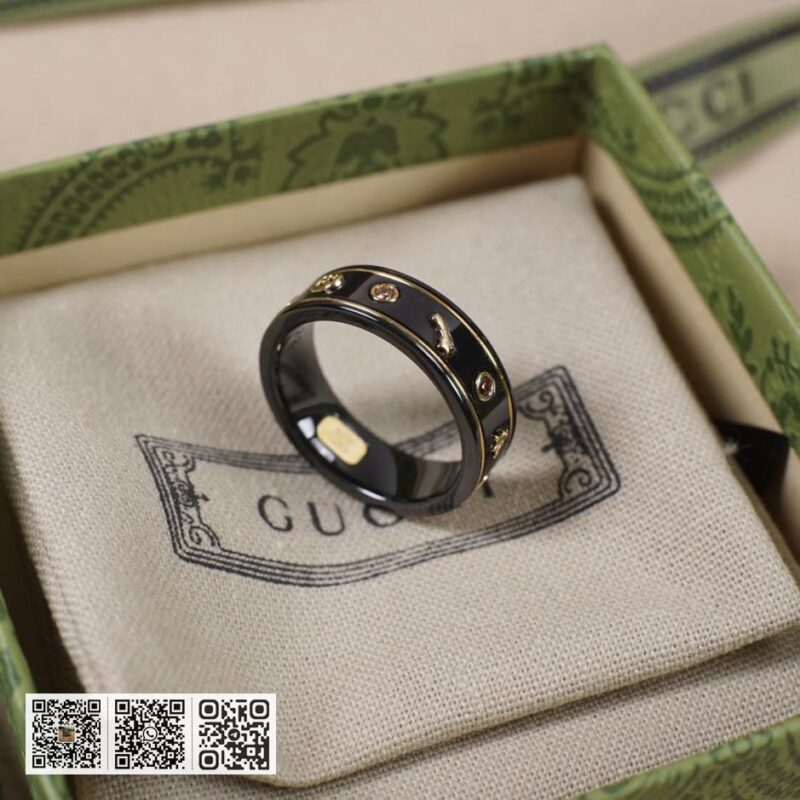 Gucci双g彩色宝石陶瓷戒指 - Image 7
