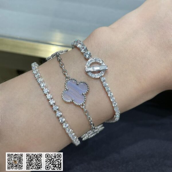 Hermes 925纯银方钻手链