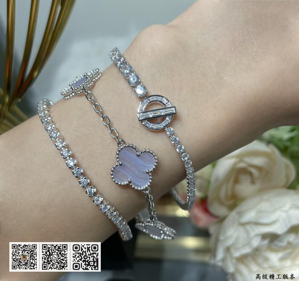 Hermes 925纯银方钻手链 - Image 2