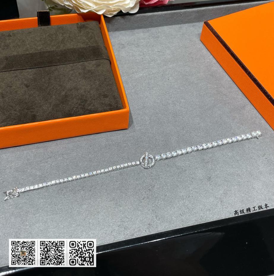 Hermes 925纯银方钻手链 - Image 3