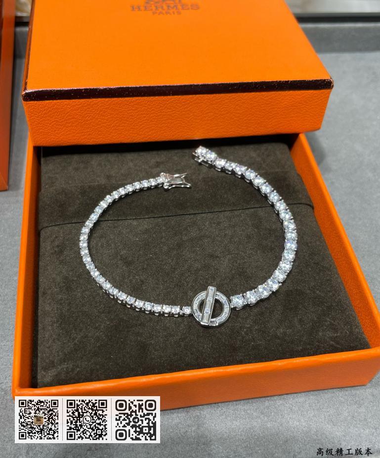 Hermes 925纯银方钻手链 - Image 5