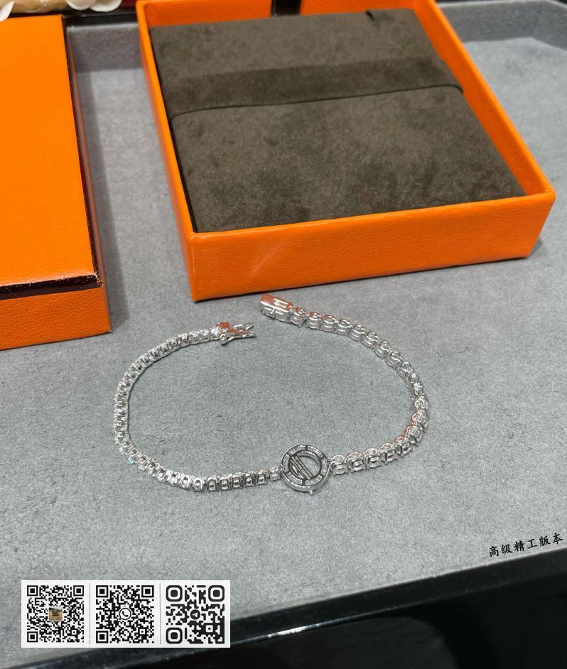 Hermes 925纯银方钻手链 - Image 7