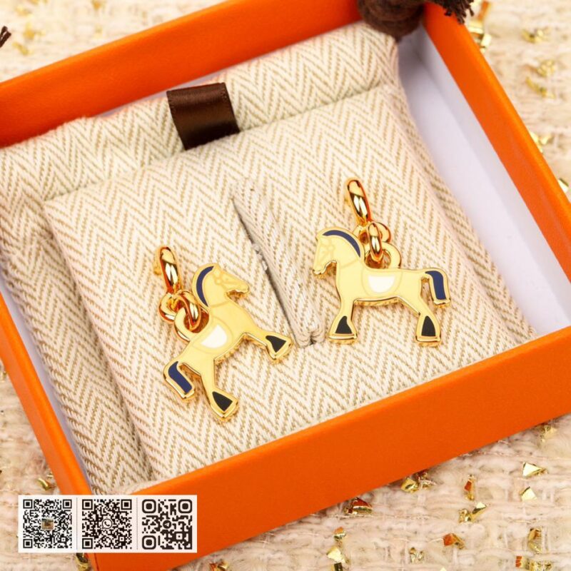 Hermes 小马珐琅滴油耳环 - Image 2