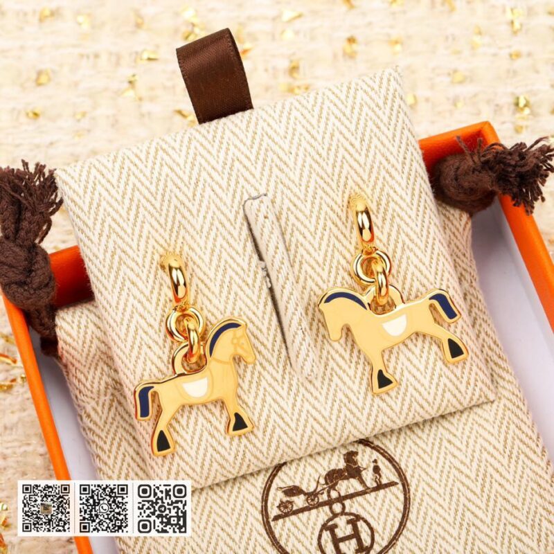 Hermes 小马珐琅滴油耳环 - Image 3
