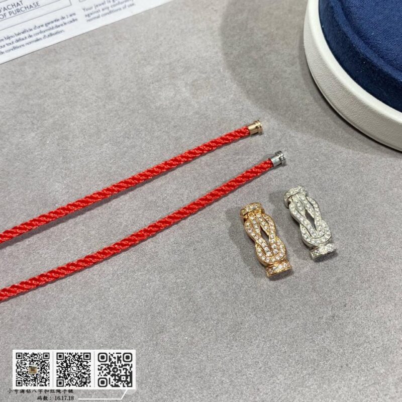 Fred小号满钻八字扣红绳手链 - Image 6