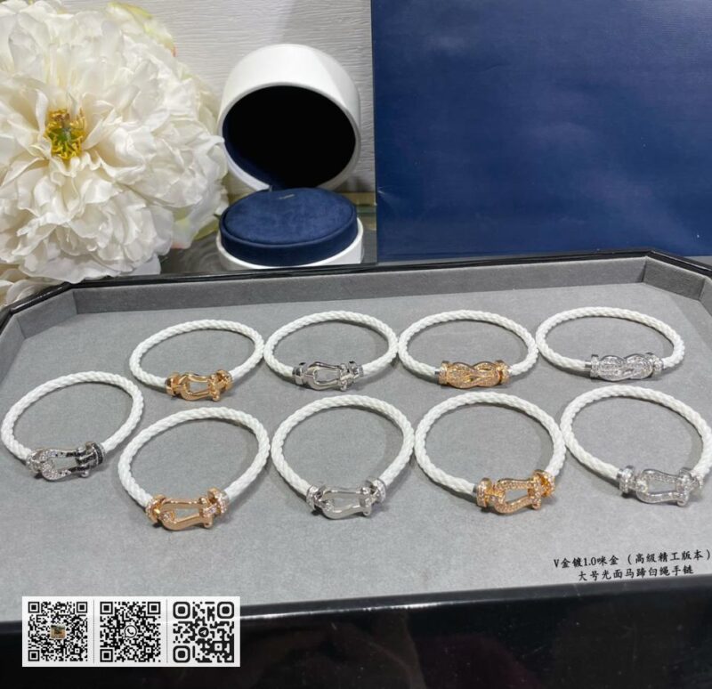 Fred大光面马蹄白绳手链 - Image 4