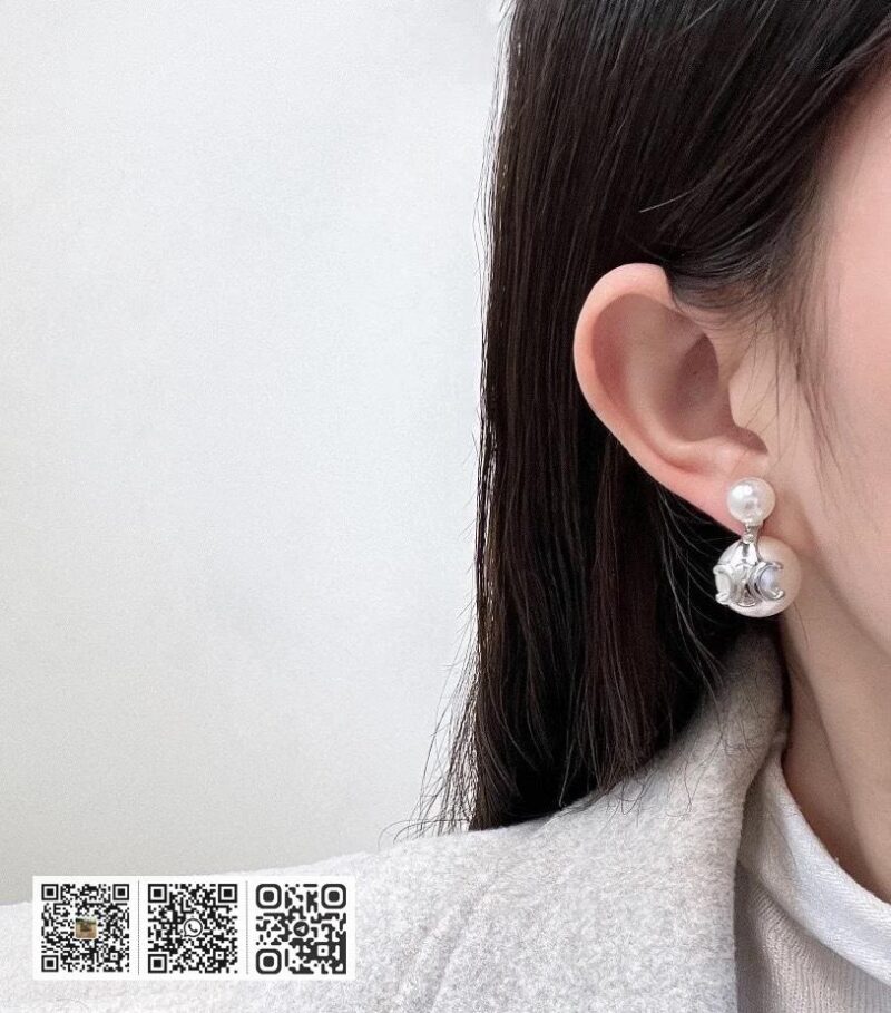 Celine 凯旋门 珍珠灯泡耳环(9D5A) - Image 8