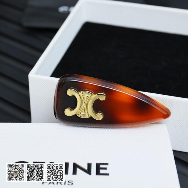 Celine复古金色凯旋门发夹 (71BA)