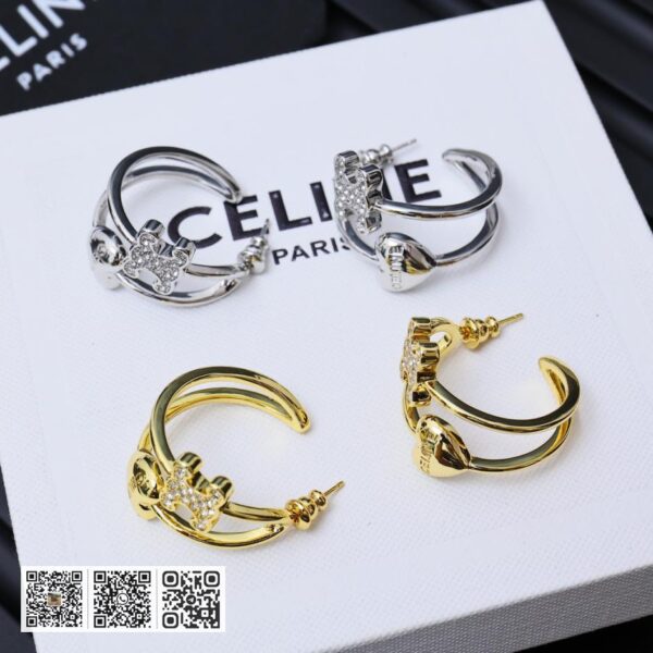 Celine 凯旋门爆款不对称爱心耳环(D069)