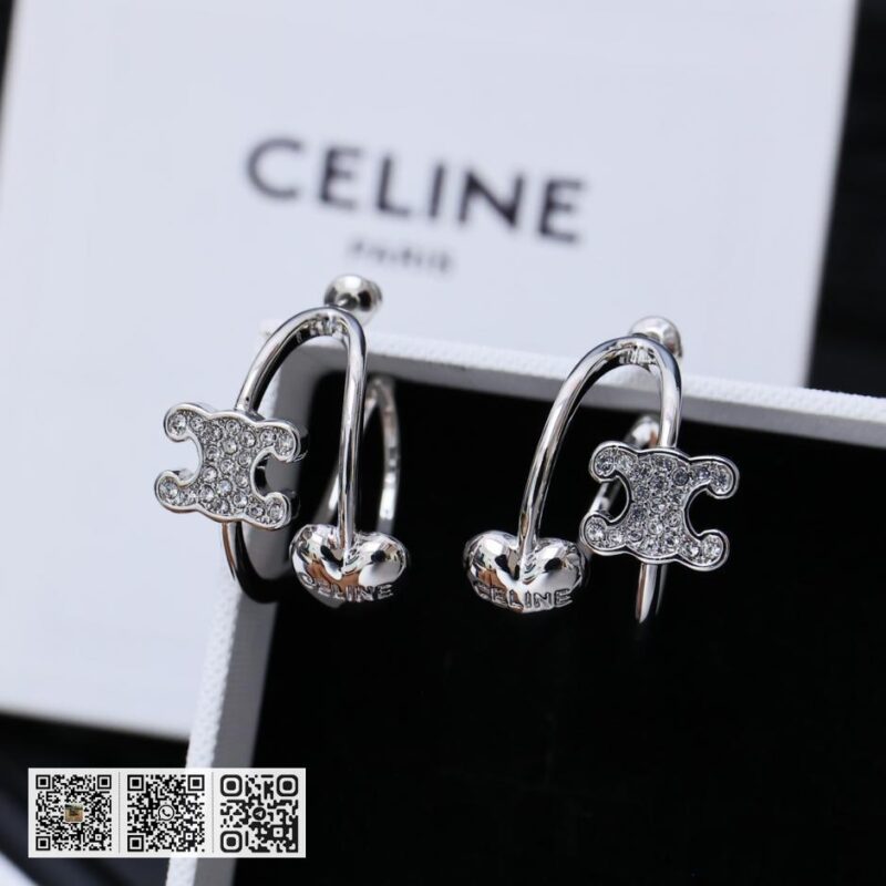 Celine 凯旋门爆款不对称爱心耳环(D069) - Image 2