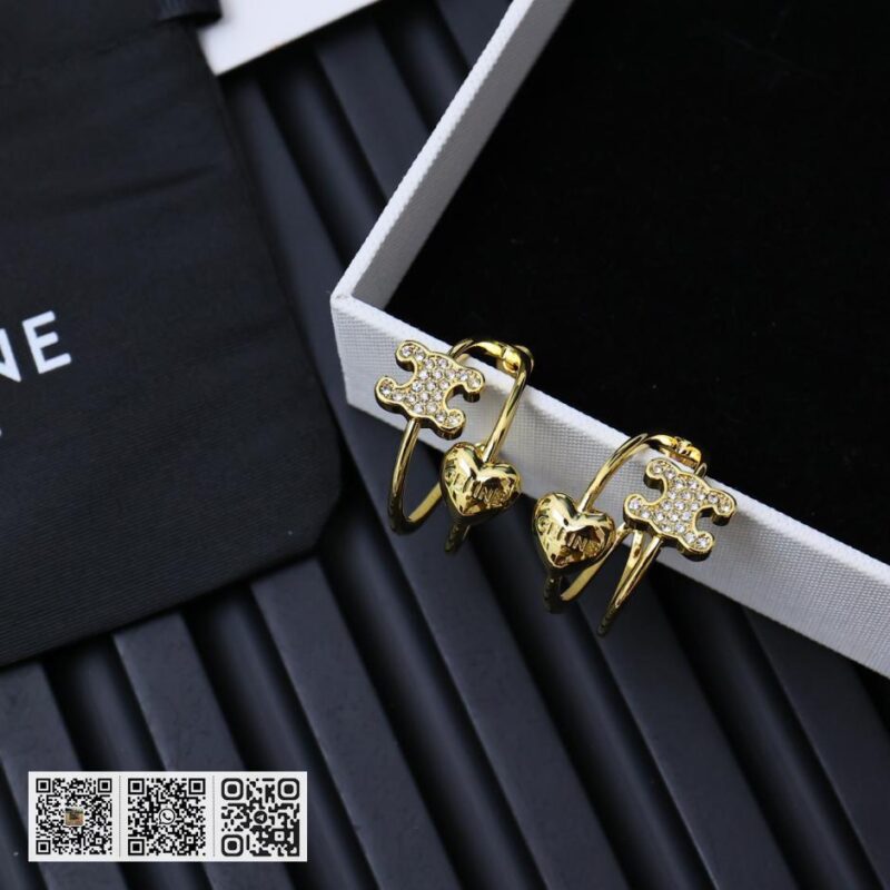 Celine 凯旋门爆款不对称爱心耳环(D069) - Image 3