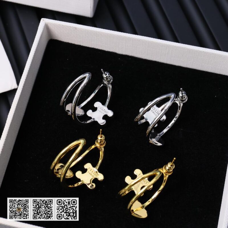 Celine 凯旋门爆款不对称爱心耳环(D069) - Image 4